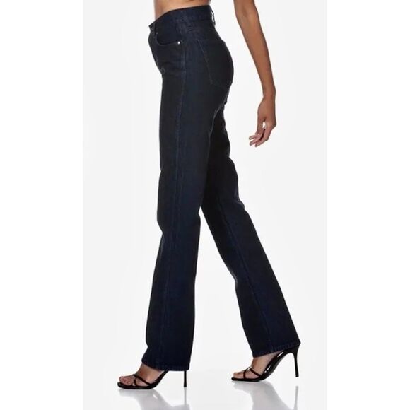 ANINE BING "Bennet" Straight Leg Hi Waist Midnight Blue Button Fly Jeans, sz. 24 - Picture 2 of 15